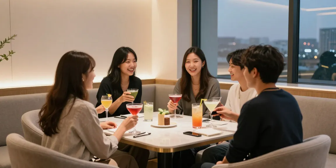 강남구구단의 고급스러운 독립 룸에서 친구들과 즐거운 시간을 보내는 모습