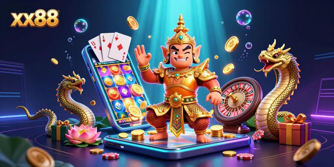 Spin to win big with xx88's vibrant slots and thrilling jackpots in a dazzling casino scene.