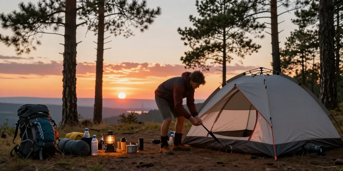 Camping gear setup in the wild, showcasing rokok88 outdoor adventures.