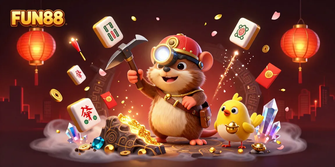 Spin the reels at FUN88, where treasure-seeking characters emerge in a vibrant casino scene