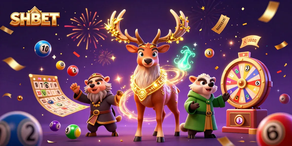 Experience the thrill of SHBET with vibrant lottery balls and enchanting characters in action.