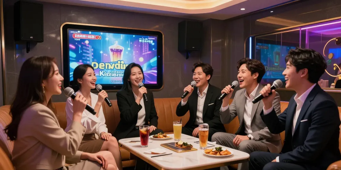 강남쩜오에서 즐거운 시간을 보내는 고객들의 모습과 프라이빗한 카라오케 환경