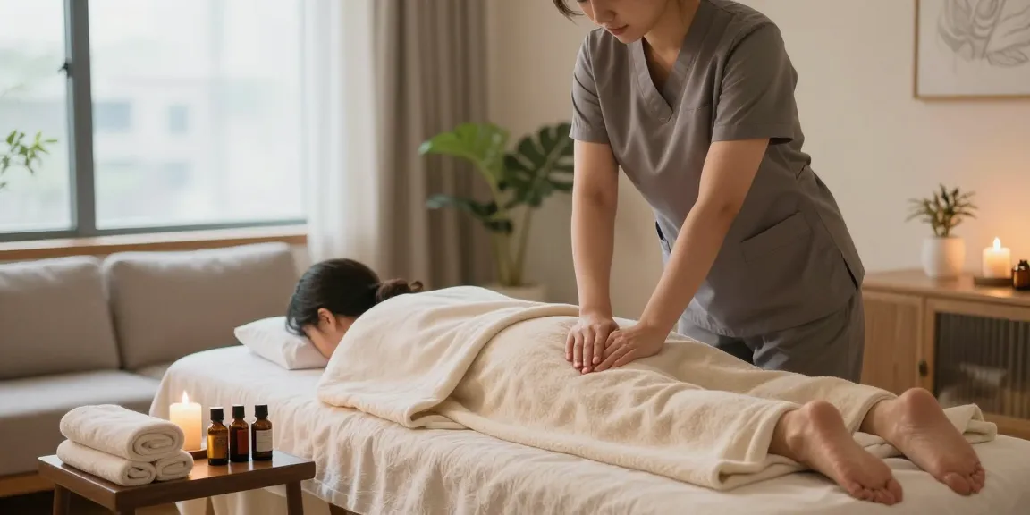 부천출장안마 마사지 서비스 제공 장면, 고객에게 편안한 마사지 제공