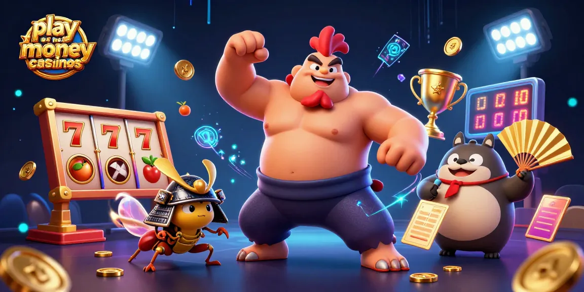 Engage with the vibrant scene to play for real money casinos showcasing dynamic characters and casino elements.